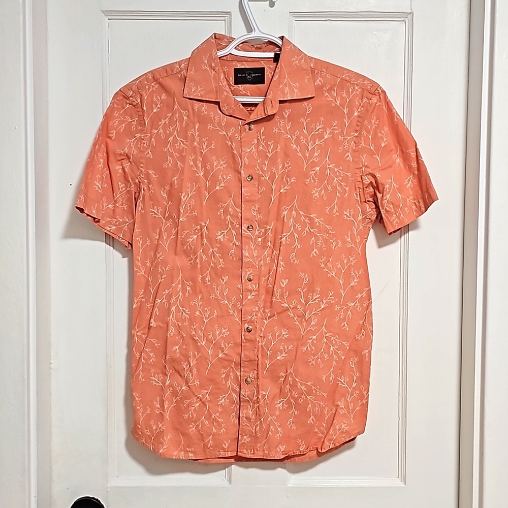 Black Brown 1826 Button Down Short Sleeve - Size S - Pink